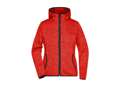 Ladies' Knitted Fleece Hoody - Kapuzenjacke aus Strickfleece in Melange-Optik