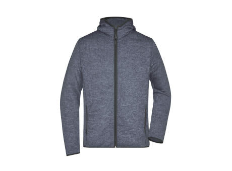 Men's Knitted Fleece Hoody - Kapuzenjacke aus Strickfleece in Melange-Optik