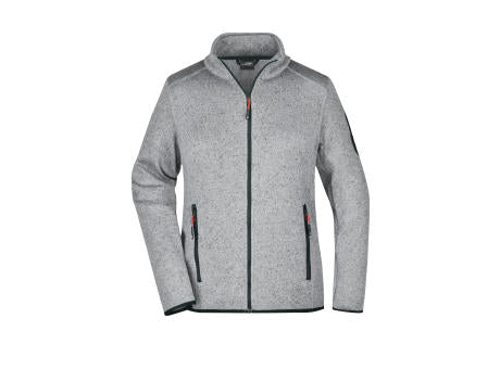 Ladies' Knitted Fleece Jacket - Modische Strickfleece Jacke mit Stehkragen