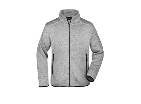 Men's Knitted Fleece Jacket - Modische Strickfleece Jacke mit Stehkragen