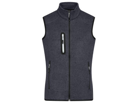 Ladies' Knitted Fleece Vest - Strickfleece Weste mit Stehkragen