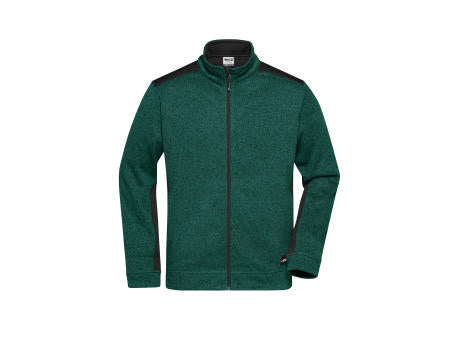 Men's Knitted Workwear Fleece Jacket - STRONG - - Pflegeleichte Strickfleece Jacke im Materialmix