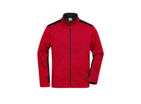 Men's Knitted Workwear Fleece Jacket - STRONG - - Pflegeleichte Strickfleece Jacke im Materialmix