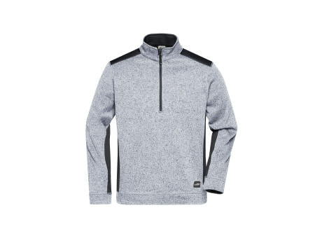 Men's Knitted Workwear Fleece Half-Zip - STRONG - - Pflegeleichter Strickfleece Troyer im Materialmix