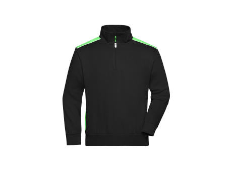 Workwear Half-Zip Sweat - COLOR - - Sweatshirt mit Stehkragen, Reißverschluss und Kontrasteinsätzen