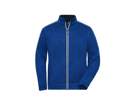 Men's Knitted Workwear Fleece Jacket - SOLID - - Pflegeleichte Strickfleece-Jacke