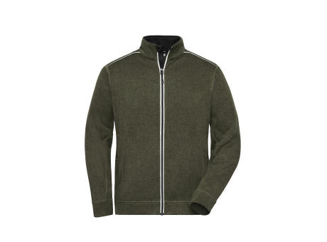 Men's Knitted Workwear Fleece Jacket - SOLID - - Pflegeleichte Strickfleece-Jacke