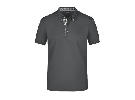 Men's Plain Polo - Polo mit Button-Down Kragen