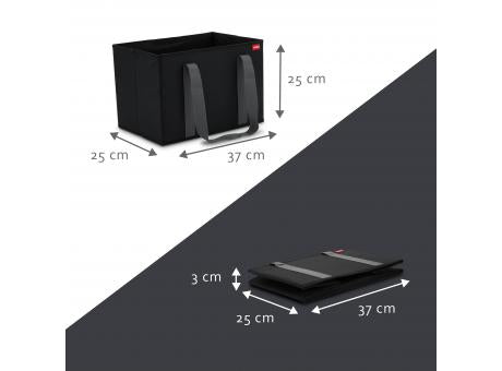 Einkaufskorb faltbar mit Tragehenkeln, "Faltbox", schwarz