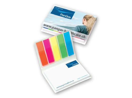 Kartoncover-Booklet mit Haftnotizen und 8er Index