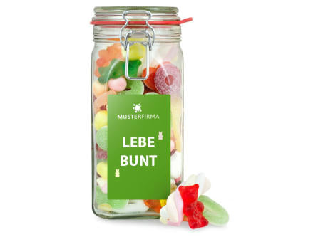 Bügelglas L Lebe Bunt