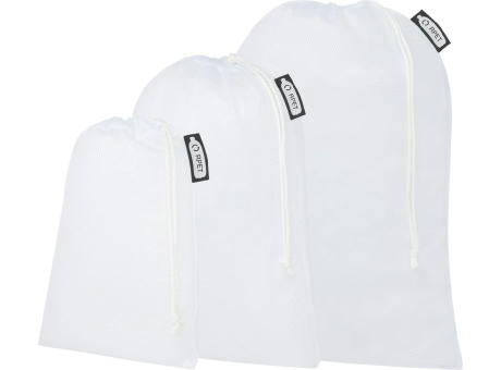 3er-Set recycelter Polyester-Zuziehbeutel