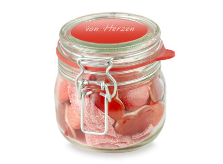 Bügelglas M Roter Mix
