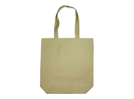 Bauwolltasche mit langen Henkeln und Bodenfalte, 300 gr/m²