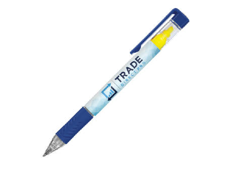 DELOS Kugelschreiber Bright und gelbe Textmarker mit 4c-Druck all-over