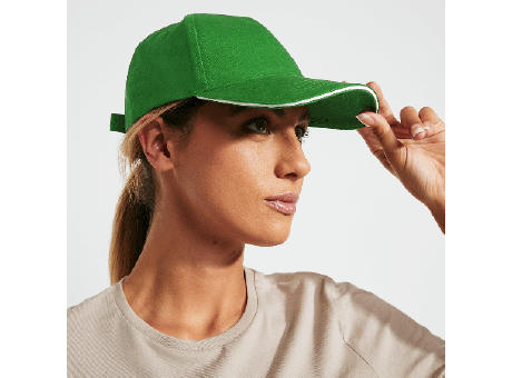 Cap 5 Panel aus gebürsteter Baumwolle mit Schnallenverschluss