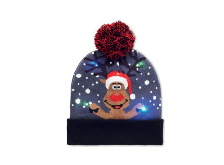 Weihnachtliche Strickmütze LED