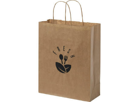 Kraftpapiertasche 80 g/m² mit gedrehten Griffen – 25 × 11 × 32 cm