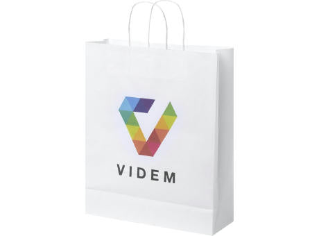 Kraftpapiertasche 80-90 g/m² mit gedrehten Griffen – 32 × 12 × 40 cm