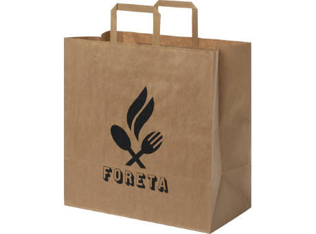 Kraftpapiertasche 80-90 g/m² mit flachen Griffen – 34 × 20 × 35 cm