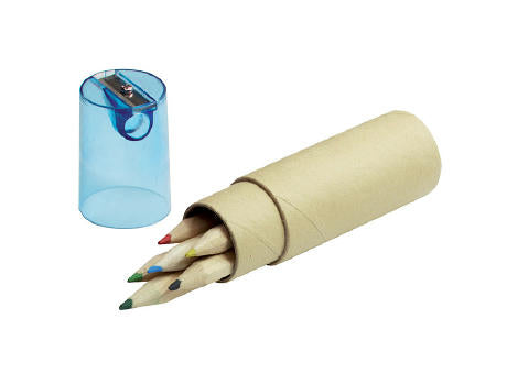 Bleistiftspitzer mit Malstiften in Tube 6 St. FARVE
