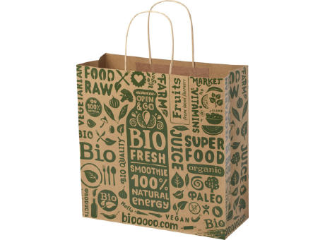 Kraftpapiertasche 120 g/m² mit gedrehten Griffen – 31 × 12 × 31 cm