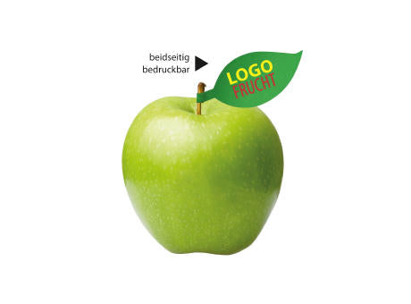 Apfel grün mit Apfelblatt 4c