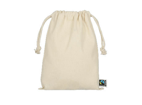 T15072-TEXXILLA Zuziehbeutel aus Fairtrade-zertifizierter Baumwolle, 15 x 20 cm, ca. 140 g/m²