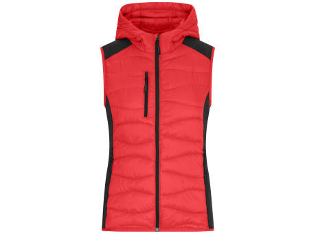 Ladies' Hybrid Vest - Sportliche Weste mit Kapuze im attraktiven Materialmix