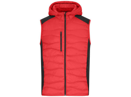 Men's Hybrid Vest - Sportliche Weste mit Kapuze im attraktiven Materialmix
