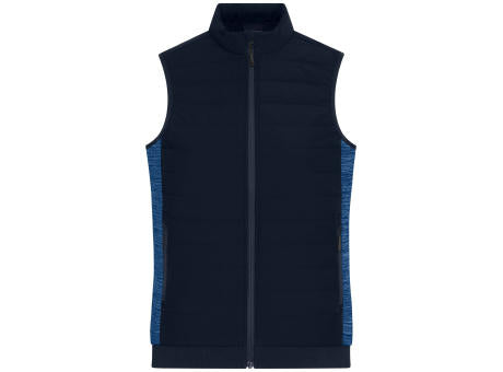 Ladies' Padded Hybrid Vest - Wattierte Weste mit Stehkragen im attraktiven Materialmix