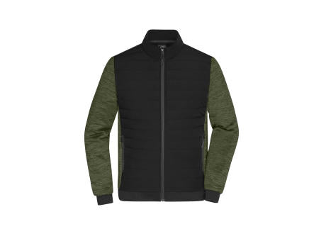 Men's Padded Hybrid Jacket - Wattierte Jacke mit Stehkragen im attraktiven Materialmix