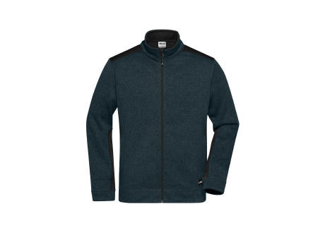 Men's Knitted Workwear Fleece Jacket - STRONG - - Pflegeleichte Strickfleece Jacke im Materialmix