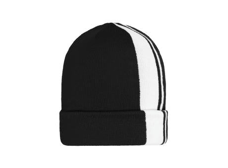 Winter Beanie - Klassische Strickmütze mit Kontraststreifen