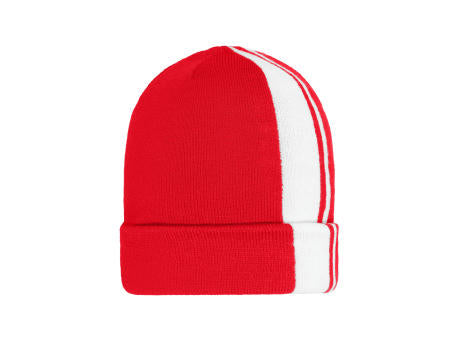 Winter Beanie - Klassische Strickmütze mit Kontraststreifen