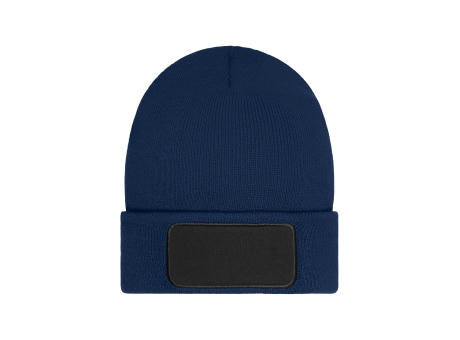 Beanie with Patch (10cm x 5 cm) - Thinsulate - Wärmende Strickmütze mit Zwischenfutter aus Thinsulate™ mit Baumwoll-Patch