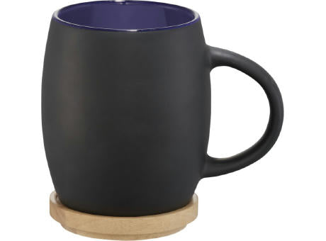 Hearth 400 ml Keramiktasse mit Holz Untersetzer