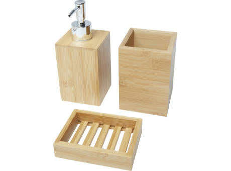 Hedon 3-teiliges Bambus Badezimmer-Set
