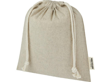 Pheebs 150 g/m² GRS Zuziehbeutel aus Recyclingbaumwolle mittel 1,5 l