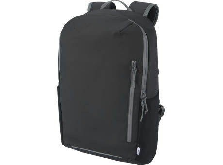 Aqua wasserabweisender 15" Laptop-Rucksack aus GRS Recyclingmaterial 21 L