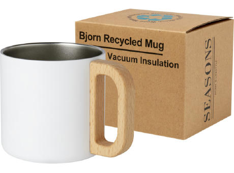 Bjorn RCS-zertifizierter Becher aus recyceltem Edelstahl mit Kupfer-Vakuumisolierung, 360 ml