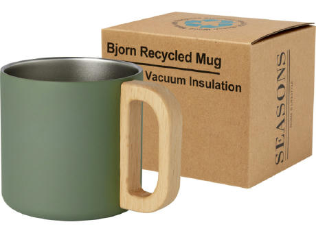 Bjorn RCS-zertifizierter Becher aus recyceltem Edelstahl mit Kupfer-Vakuumisolierung, 360 ml