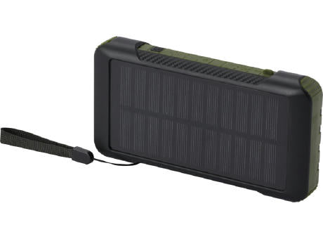 Soldy 10.000 mAh Solardynamo-Powerbank aus recyceltem GRS Kunststoff