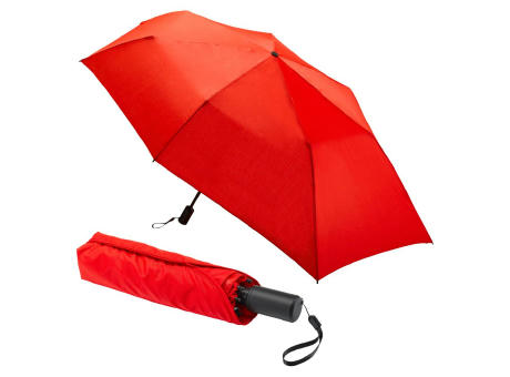 Der innovative Taschenschirm mit nach hinten verlängertem Bezug, 7 Segmente, windstabil