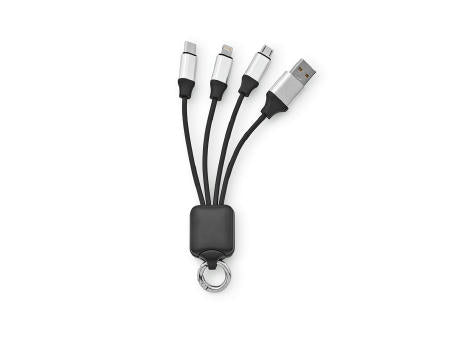 Sagan 4-in-1 Kabel aus rTPR. Mit hinterleuchtetem Logo und Aufhängeöse