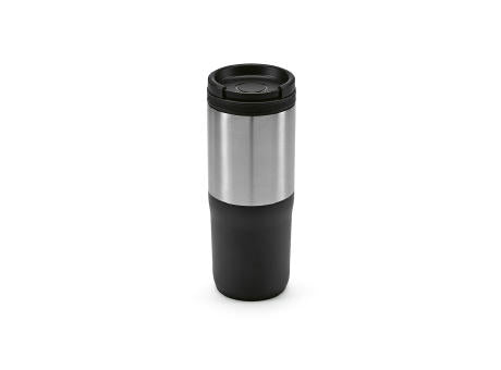 Orange Reisebecher recy.Edelstahl, 600 ml. Dreifachwandig