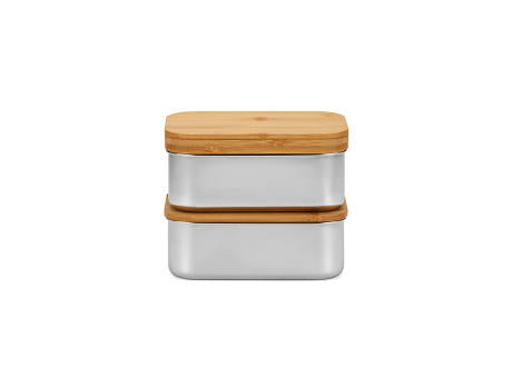 Vermeer Lunchbox, rec.Edelstahl, 1480 ml, mit Bambusdeckel und integriertem Besteck