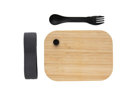 Lunch-Box aus Glas mit Bambusdeckel