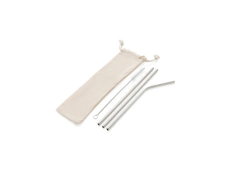 3-teiliges Trinkhalm-Set aus Stainless Steel