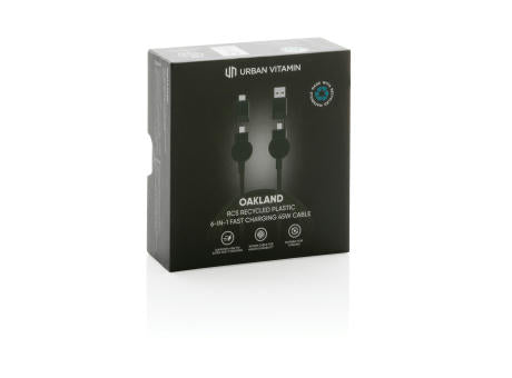 Oakland RCS rKunststoff 1,2m 6-in-1 Fast-Charging 45W Kabel